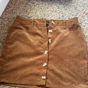 Ambiance Tan Corduroy Mini Skirt